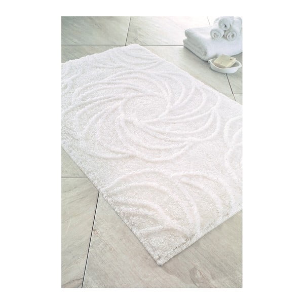 Biela predložka do kúpeľne Confetti Bathmats Afrodis, 60 × 100 cm