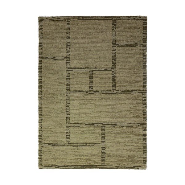 Zelený ručne tkaný vlnený koberec 200x290 cm Harris Modula Wool – Flair Rugs