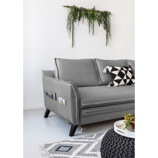 Sivá rozkladacia rohová pohovka Miuform Charming Charlie, pravý roh-image-3