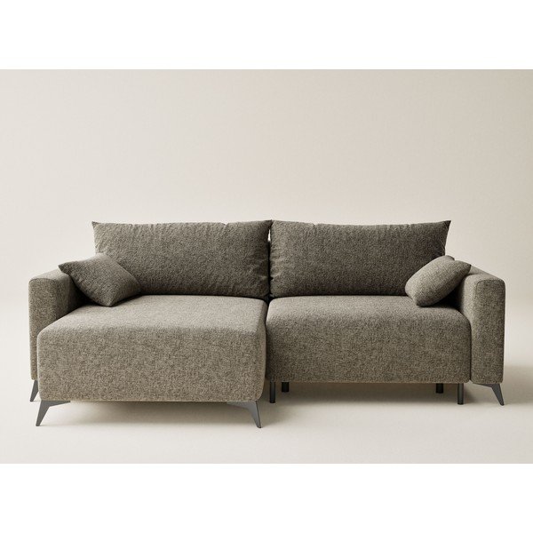 Hnedá ženilková rozkladacia/s úložným priestorom rohová pohovka (ľavý roh/s leňoškou) Leon – Maison de Rêve-image-2