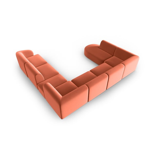 Ružová zamatová rohová pohovka (pravý roh/do "U") Paolo – Milo Casa-image-3