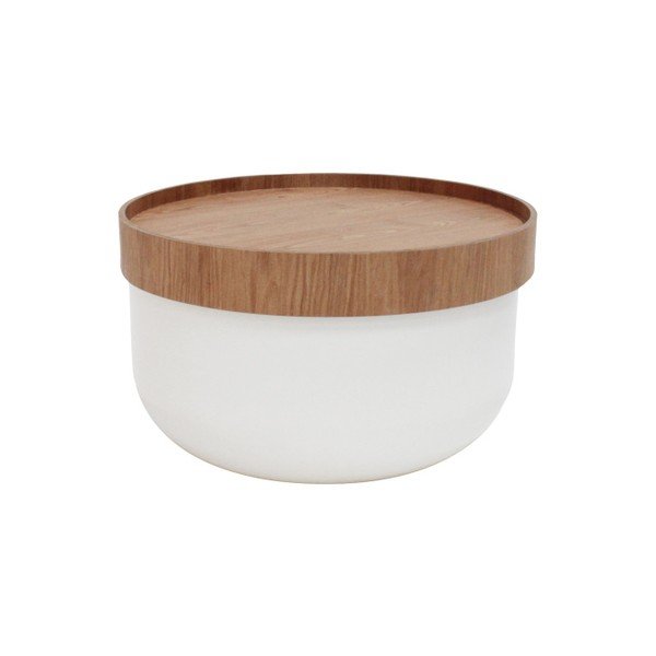Biely konferenčný stolík Canett Olivia ⌀ 50cm-image-1
