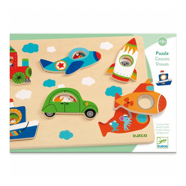 Vkladacie puzzle Djeco Dopravné prostriedky-image-1