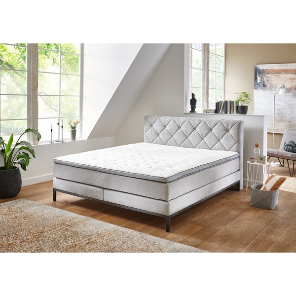 Svetlosivá boxspring posteľ 180x200 cm Rockaway – Rojaplast-image-3