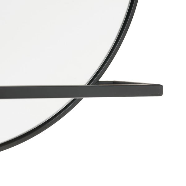 Nástenné zrkadlo s poličkou ø 50 cm – Ixia-image-1
