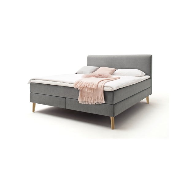 Sivá/hnedá boxspring posteľ 180x200 cm Greta – Meise Möbel-image-2