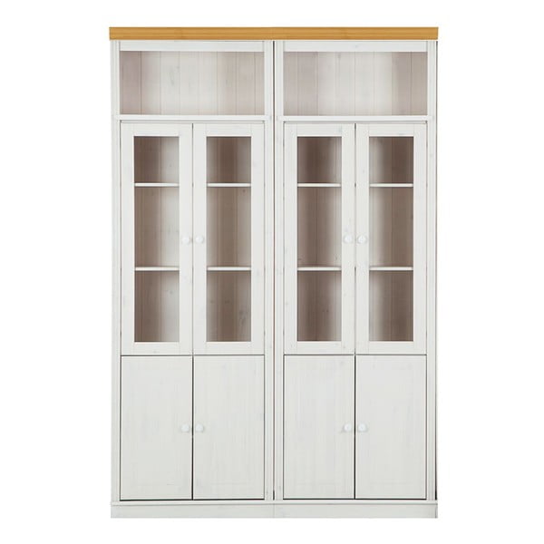 Biela vitrína z borovicového dreva 148x223 cm Anita – Støraa