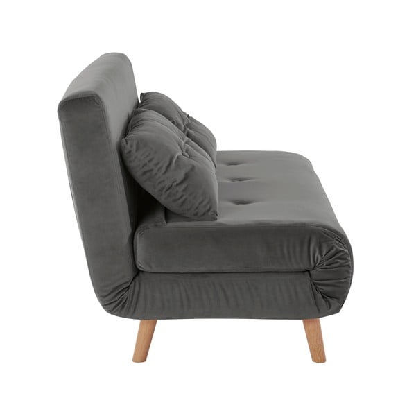 Sivá zamatová pohovka 125 cm Magalli - Støraa-image-1