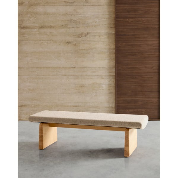 Béžová/v prírodnej farbe ženilková lavica Topaz – Kave Home-image-1