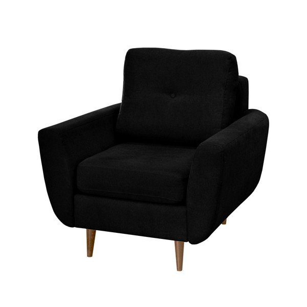 Čierne kreslo Mazzini Sofas Flower, svetlé nohy-image-1
