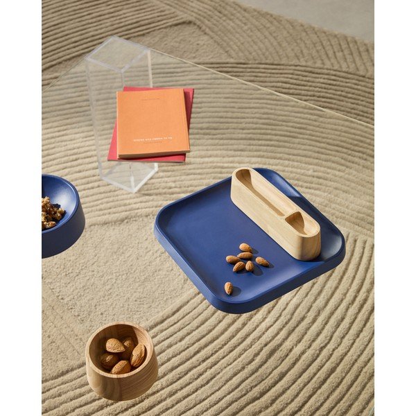 Tmavomodré/v prírodnej farbe drevené servírovacie misky v súprave 4 ks Bletz – Kave Home-image-2