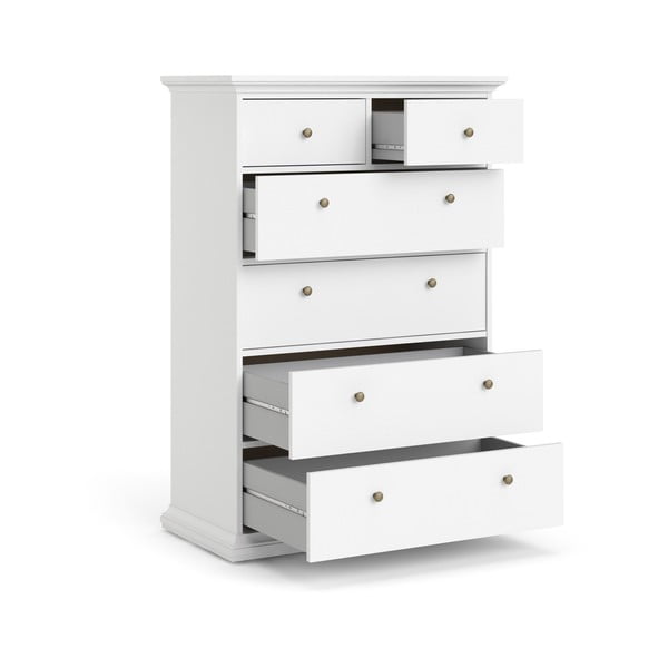 Biela vysoká komoda 96x140 cm Paris – Tvilum-image-4