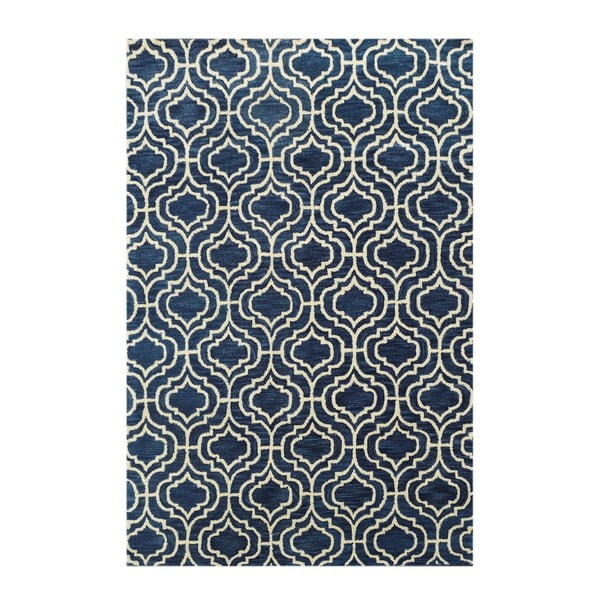 Ručne tuftovaný modrý koberec Dallas, 244x153cm