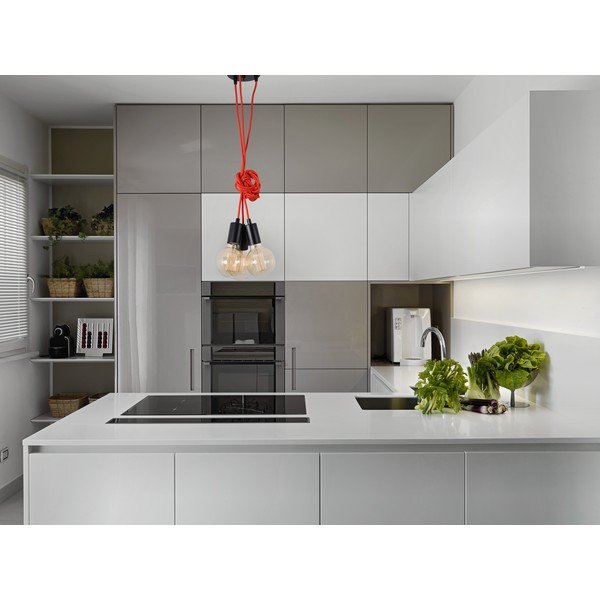 Červené trojité závesné svetlo Filament Style Spider-image-2