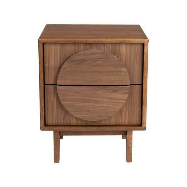 Hnedý nočný stolík v dekore orecha Groove – Zuiver