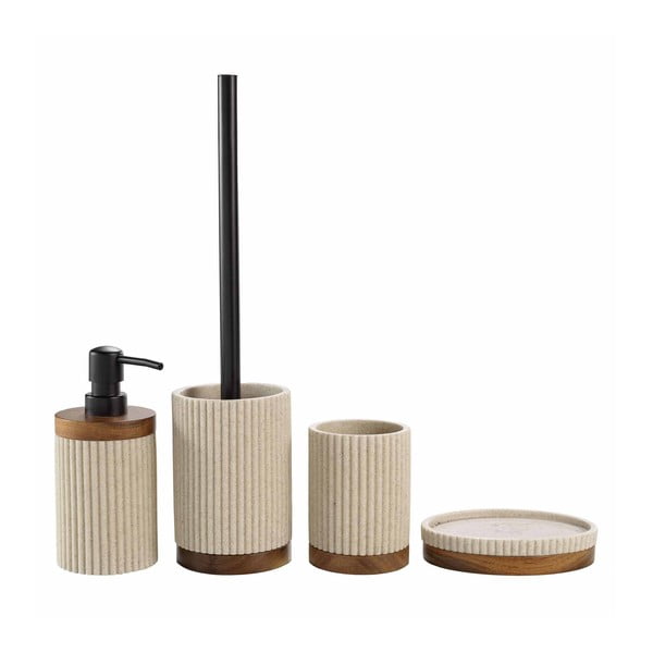 Béžová WC kefa z polyresínu Niagara – douceur d'intérieur-image-3