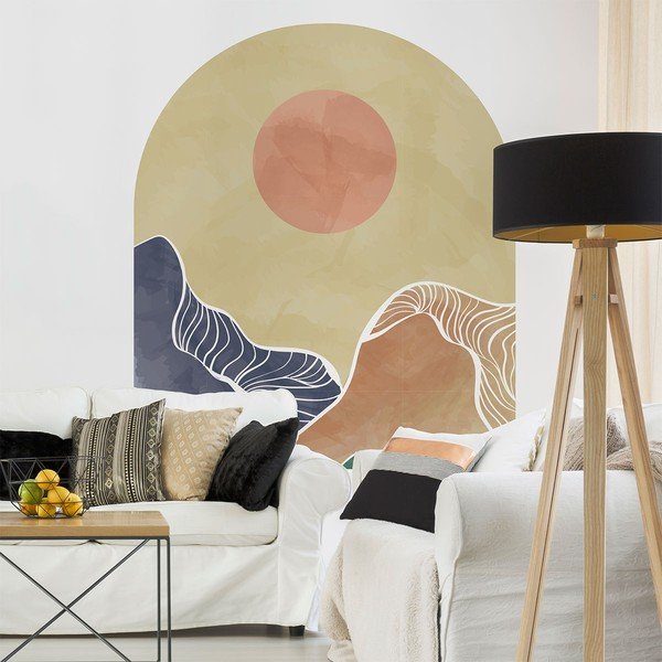 Samolepka na stenu 120x140 cm Abstract Rising Sun Arch - Ambiance-image-1