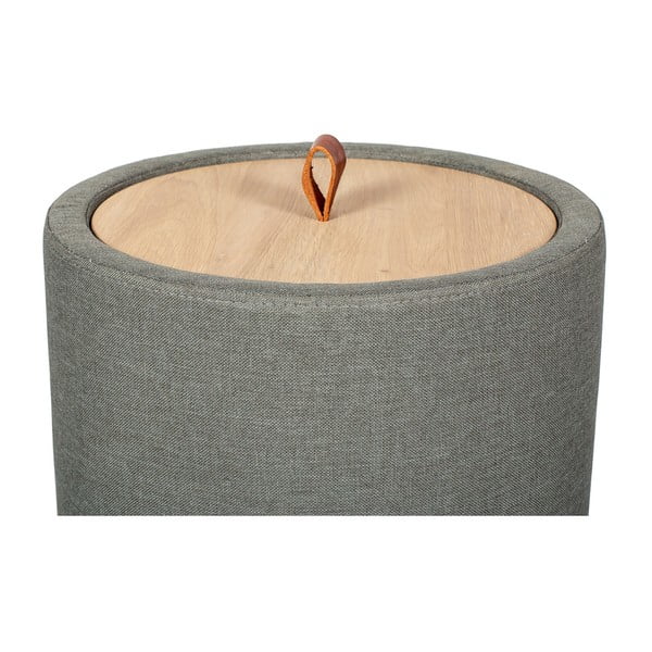 Odkladací stolík v zelenosivej farbe s odnímateľnou doskou z dubového dreva Askala Ibisco, ⌀ 36 cm-image-3