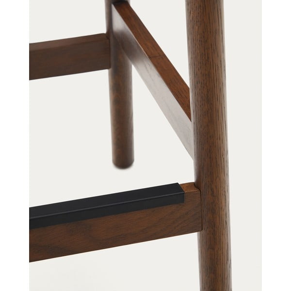 Hnedé/v prírodnej farbe barové stoličky v súprave 2 ks z dubového dreva (výška sedadla 66 cm) Yalia – Kave Home-image-3