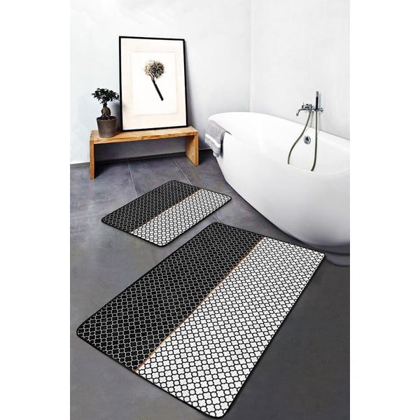 Tmavosivé kúpeľňové predložky v súprave 2 ks 100x60 cm - Minimalist Home World-image-1