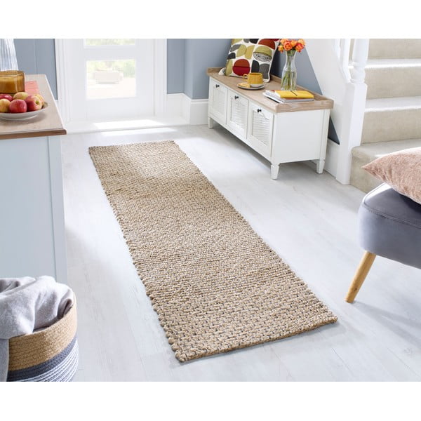 Jutový koberec behúň v prírodnej farbe 60x230 cm Sol - Flair Rugs-image-1