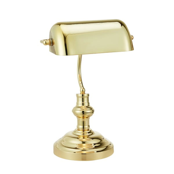 Stolová lampa v mosadznej farbe so skleneným tienidlom (výška 42 cm) Bankers – Markslöjd