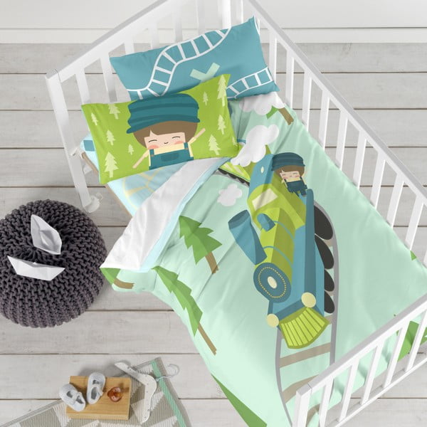 Detské obliečky z čistej bavlny Happynois Train, 115 x 145 cm-image-1