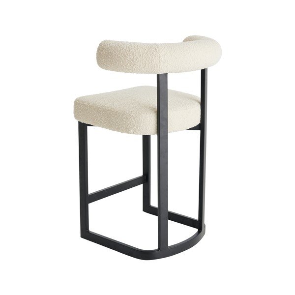 Čiern-obiela čalúnená barová stolička (výška sedadla 66 cm) Parie – Ellos Home-image-3