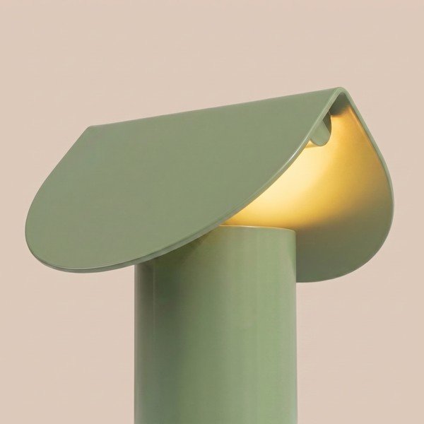 Šalviová zelená hliníková LED stolová lampa (výška  15 cm) BISCUIT – Thoro-image-2