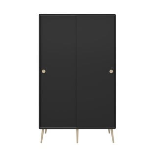 Čierna šatníková skriňa s posuvnými dverami 113x190 cm Softline - Tvilum