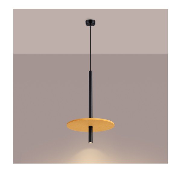 Žlté/béžové kovové závesné svietidlo ø 30 cm Rilu – Sollux-image-2