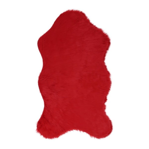 Červený koberec z umelej kožušiny Pelus Red, 90 × 150 cm