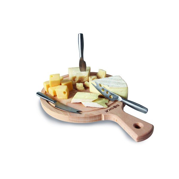 Set krájacej doštičky a 3 nožov na syr Bosca Cheese Set Amigo Round-image-1