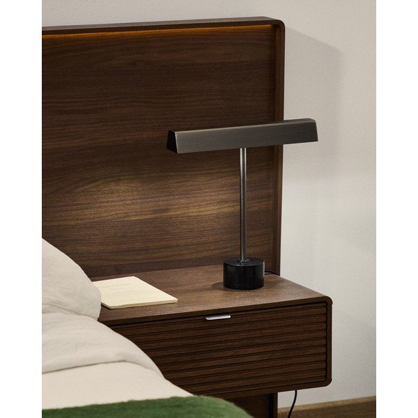 Čierna kovová stolová lampa (výška  32,5 cm) Lynor – Kave Home-image-1