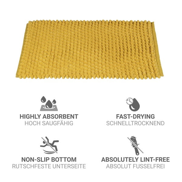 Žltá textilná kúpeľňová predložka 50x80 cm Solivo – Wenko-image-4