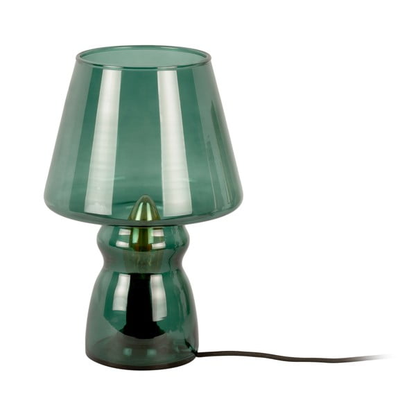 Tmavozelená sklenená stolová lampa Leitmotiv Glass, výška 25 cm-image-2