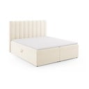 Béžová boxspring posteľ s úložným priestorom 180x200 cm Gina – Milo Casa