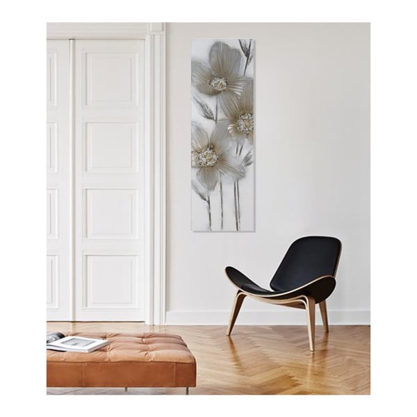 Ručne maľovaný nástenný obraz Mauro Ferretti Dipinto Su Tela Moon Flower, 50 x 150 cm-image-1