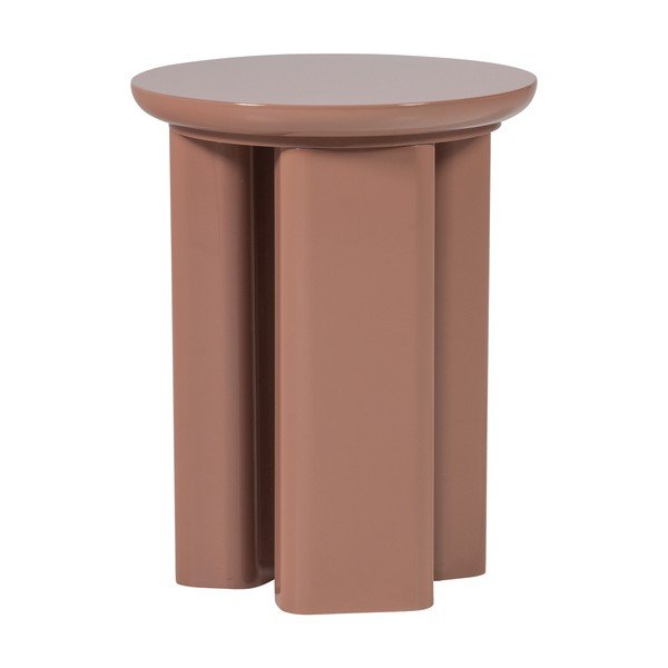 Lesklý okrúhly odkladací stolík ø 40 cm Orivo – WOOOD-image-2