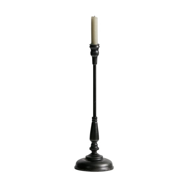 Čierny stojan z kovu na sviečku De Eekhoorn Ripple, výška 40 cm