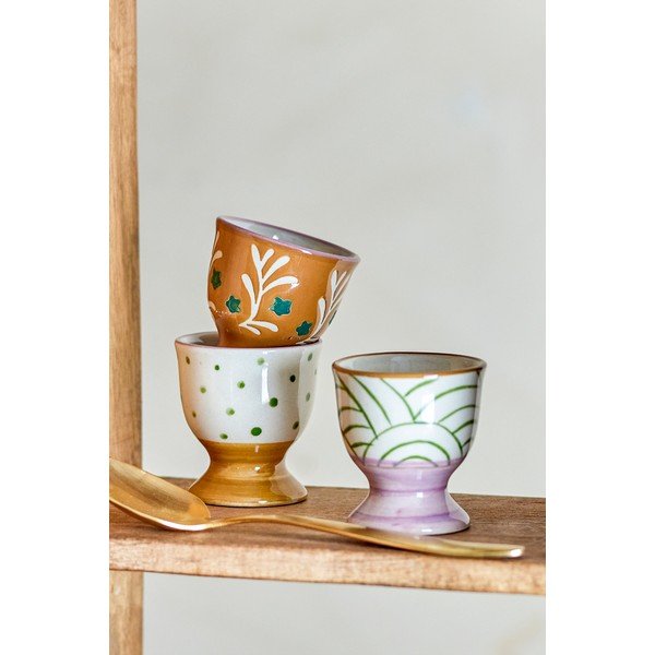 Stojančeky na vajíčka z kameniny v súprave 3 ks Vincent – Bloomingville-image-3