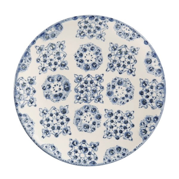 Modro-biely kameninový dezertný tanierik Côté Table Faro, ⌀ 21,5 cm