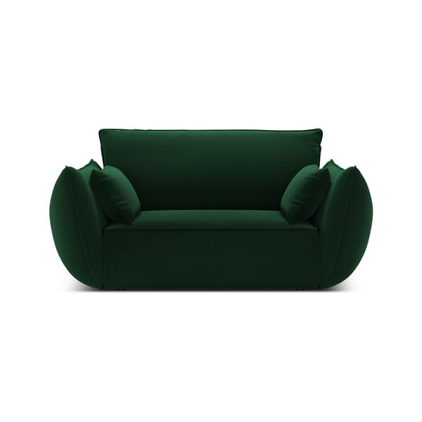 Tmavozelené zamatové kreslo Vanda – Mazzini Sofas-image-2