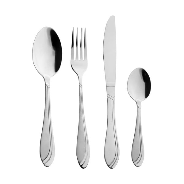 Antikoro príbor 24 ks v striebornej farbe Satin – Orion