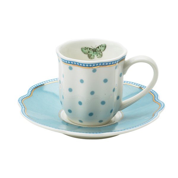 Porcelánová šálka na espresso s tanierikom Minitie od Lisbeth Dahl, 2 ks-image-1