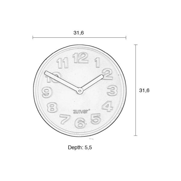 Čierne betónové nástenné hodiny s čiernymi ručičkami Zuiver Concrete-image-1