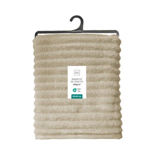 Béžový froté bavlnený uterák 50x90 cm Maya – douceur d'intérieur-image-2