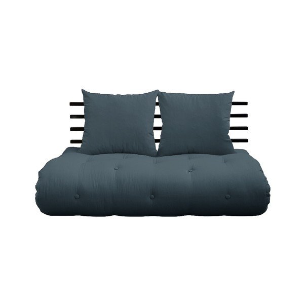 Rozkladacia pohovka s modrým poťahom Karup Design Shin Sano Black/Petrol Blue