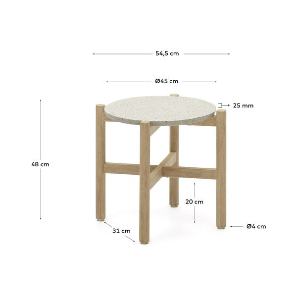 Okrúhly odkladací stolík s terrazzo doskou ø 54,5 cm Pola – Kave Home-image-4