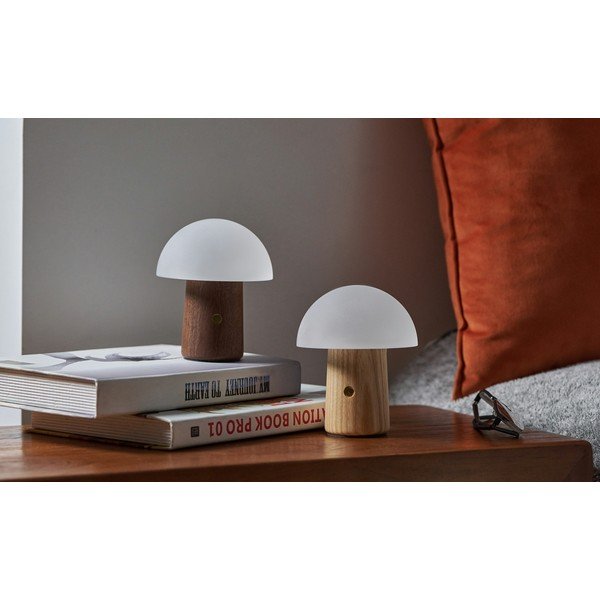 Stmievateľná stolová lampa v prírodnej farbe so skleneným tienidlom (výška 13 cm) Alice – Gingko-image-3